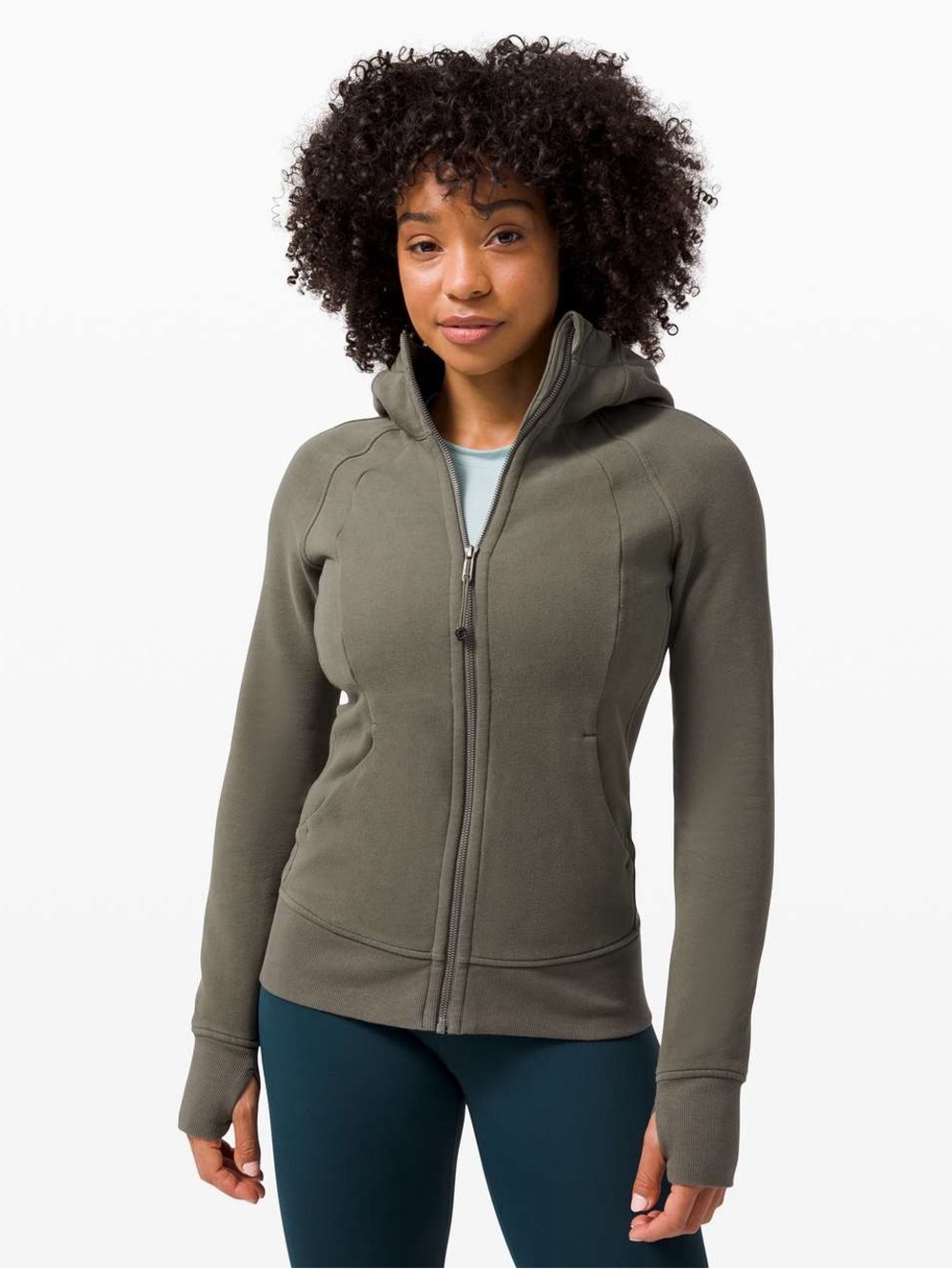 Lululemon Scuba Full Zip Hoodie Army Green Size 10 W4AWMS